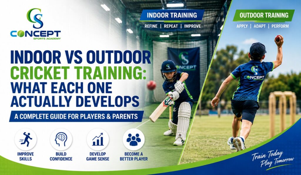 indoor vs outdoor cricket training